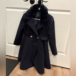 Kids' Princess Faux Fur Collar Double Breasted Tweed Coat Tailored by Rothschild